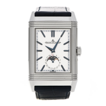 Jaeger-LeCoultre Stainless Steel Alligator 29.9mm Reverso Tribute Moon Manual Winding Watch Q3958420 1 of 5