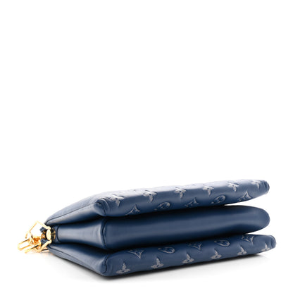 Louis Vuitton Lambskin Embossed Monogram Coussin PM Denim Blue 4 of 10