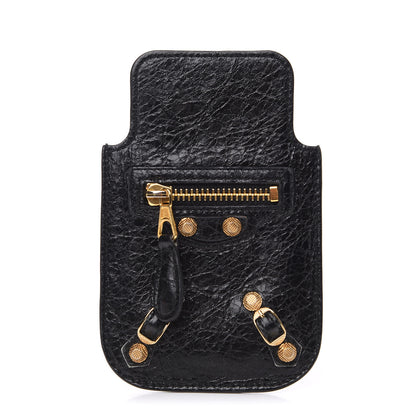 Balenciaga Agneau Giant Gold Smart Phone Pouch Black 1 of 5