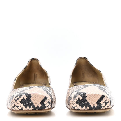 Bottega Veneta Faded Snakeskin Printed Tower Flat 40 Cantaloupe Black 3 of 8