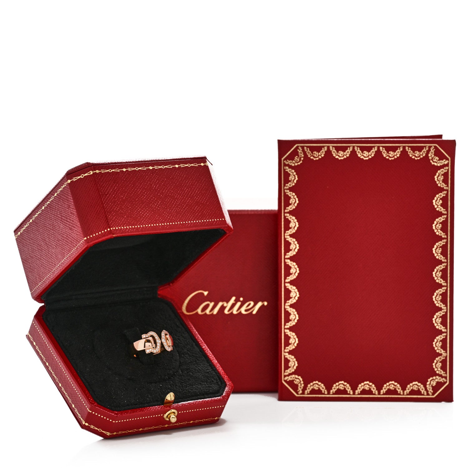 Cartier 18K Pink Gold Diamond C De Cartier Ring 48 4.5 5 of 5