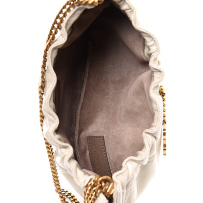 Saint Laurent Calfskin Pac Pac Ruched Hobo Winter White 3 of 10