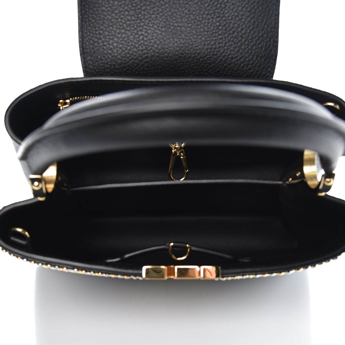 Taurillon Fleur De Lys Capucines PM Black