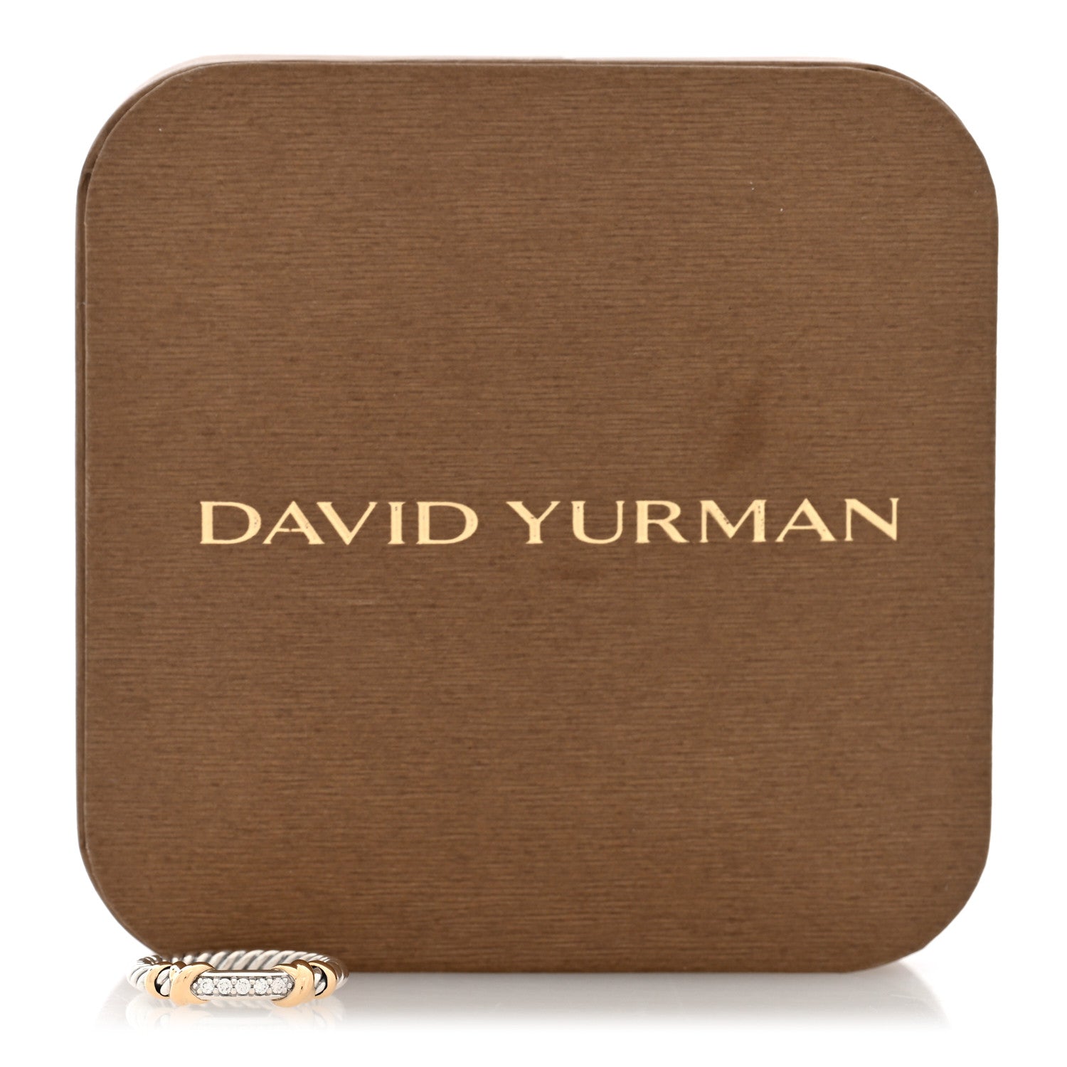 David Yurman Sterling Silver 18K Yellow Gold Diamond Petite Helena Wrap Ring 48 4.5 5 of 5