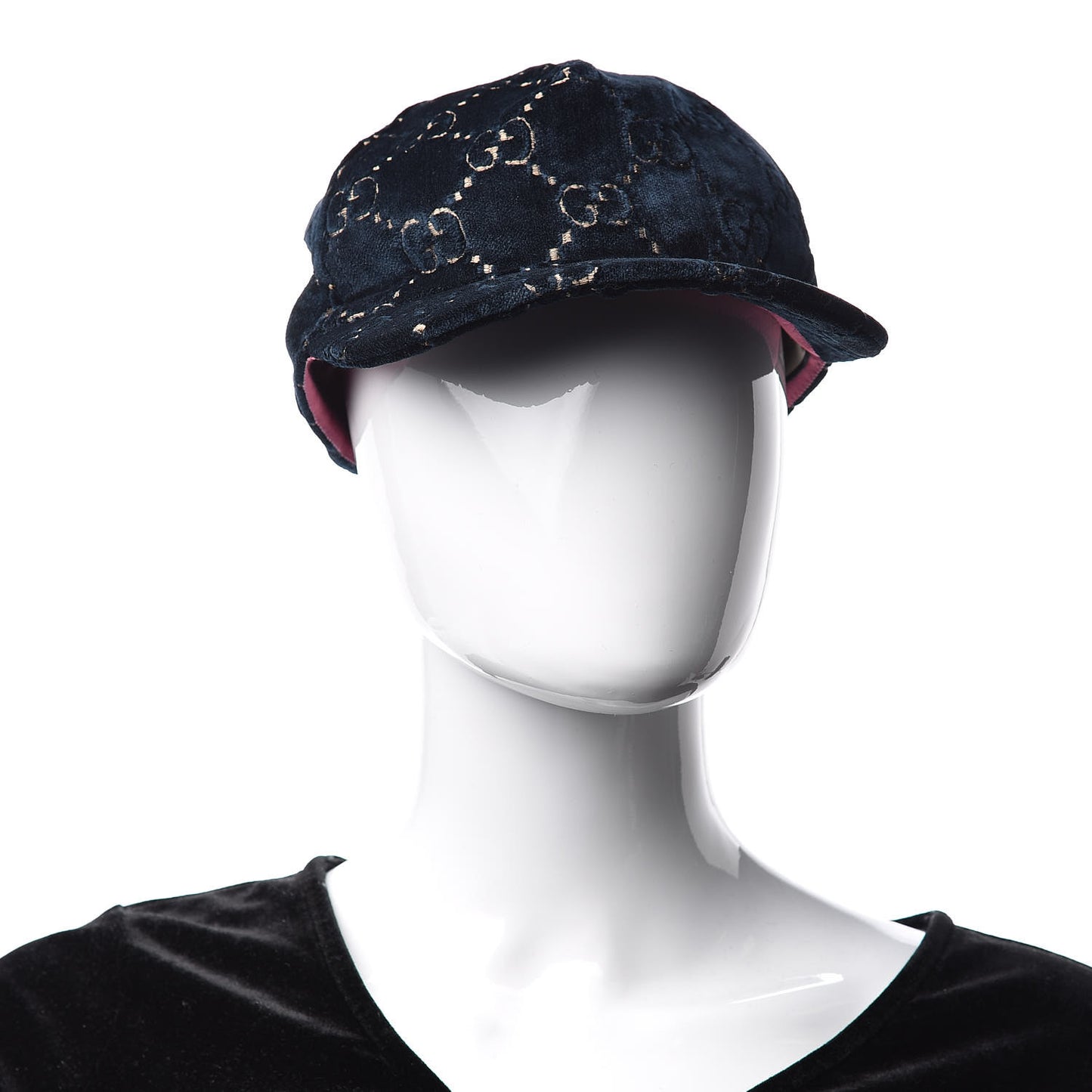 Velvet GG Monogram Baseball Hat S Blue