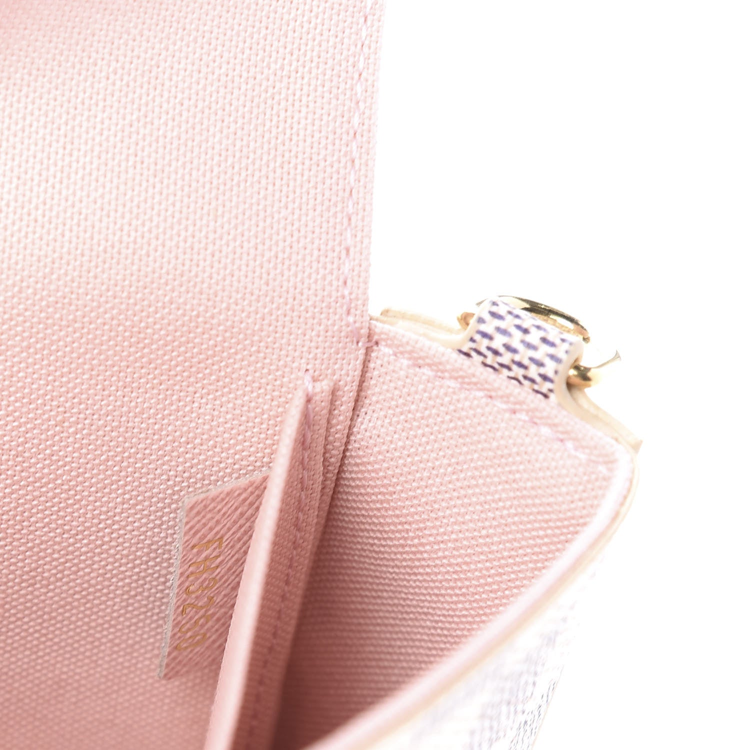 Louis Vuitton Damier Azur Pochette Felicie Chain Wallet Rose Ballerine 9 of 10