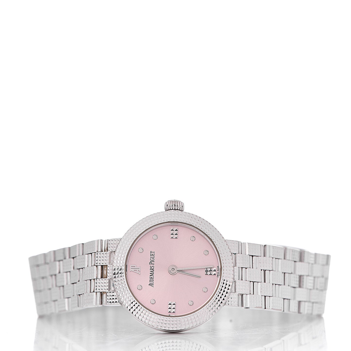 18K White Gold 24mm Classic Manual Winding Watch Pink 15026BC.GG