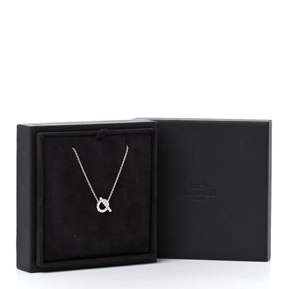 Hermes 18K White Gold Diamond Finesse Pendant Necklace 5 of 5