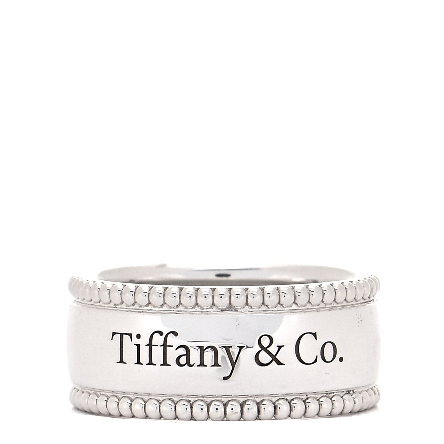 Tiffany Sterling Silver Milgrain I Love You Band Ring 48 4.5 1 of 5