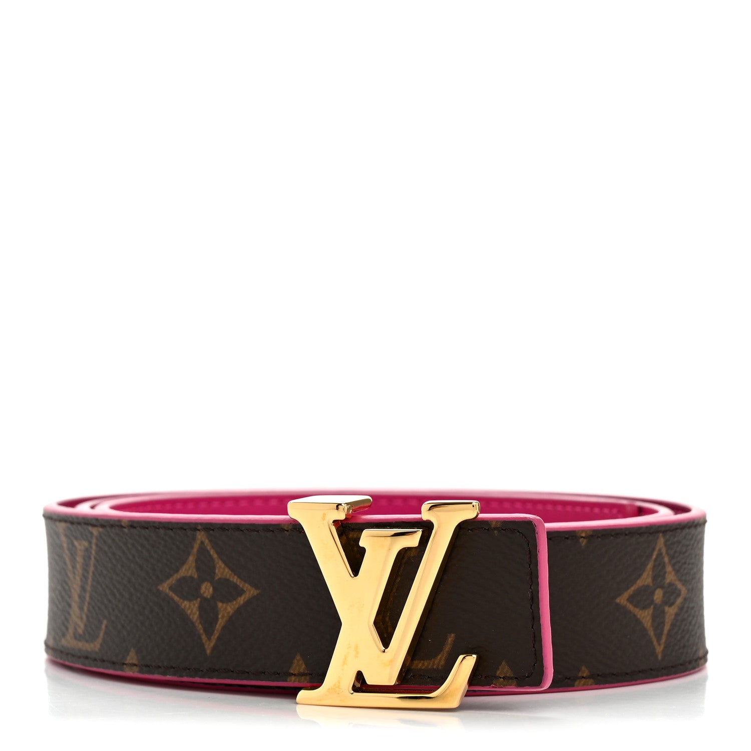 Louis Vuitton Calfskin Monogram 30mm LV Initiales Reversible Belt 90 36 Fuchsia 1 of 8
