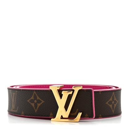 Louis Vuitton Calfskin Monogram 30mm LV Initiales Reversible Belt 90 36 Fuchsia 1 of 8
