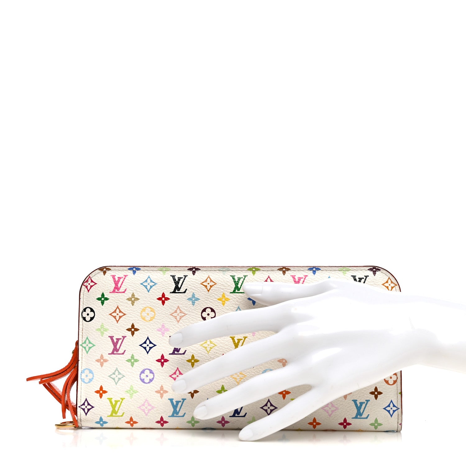 Louis Vuitton Monogram Multicolor Insolite Wallet White Orange 2 of 9