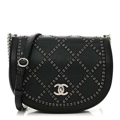 Chanel Calfskin Coco Eyelets Small Flap Bag Black 1 of 11