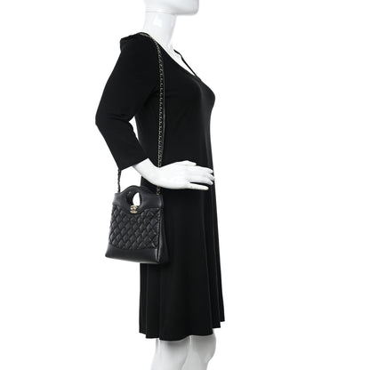 Chanel Aged Calfskin Quilted Mini 31 Shopping Bag Black 2 of 11