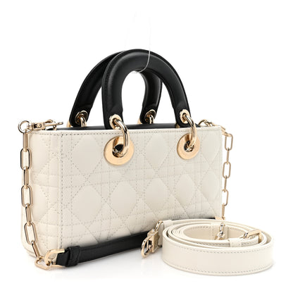 Christian Dior Lambskin Cannage Small Lady D-Joy Latte Black 2 of 9