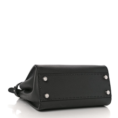 Fendi Cuoio Romano Selleria Bi-Color Mini Peekaboo Iconic Satchel Asfalto Latte 4 of 10