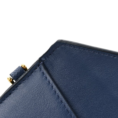 Prada Saffiano City Calf Clutch With Chain Bluette 8 of 9