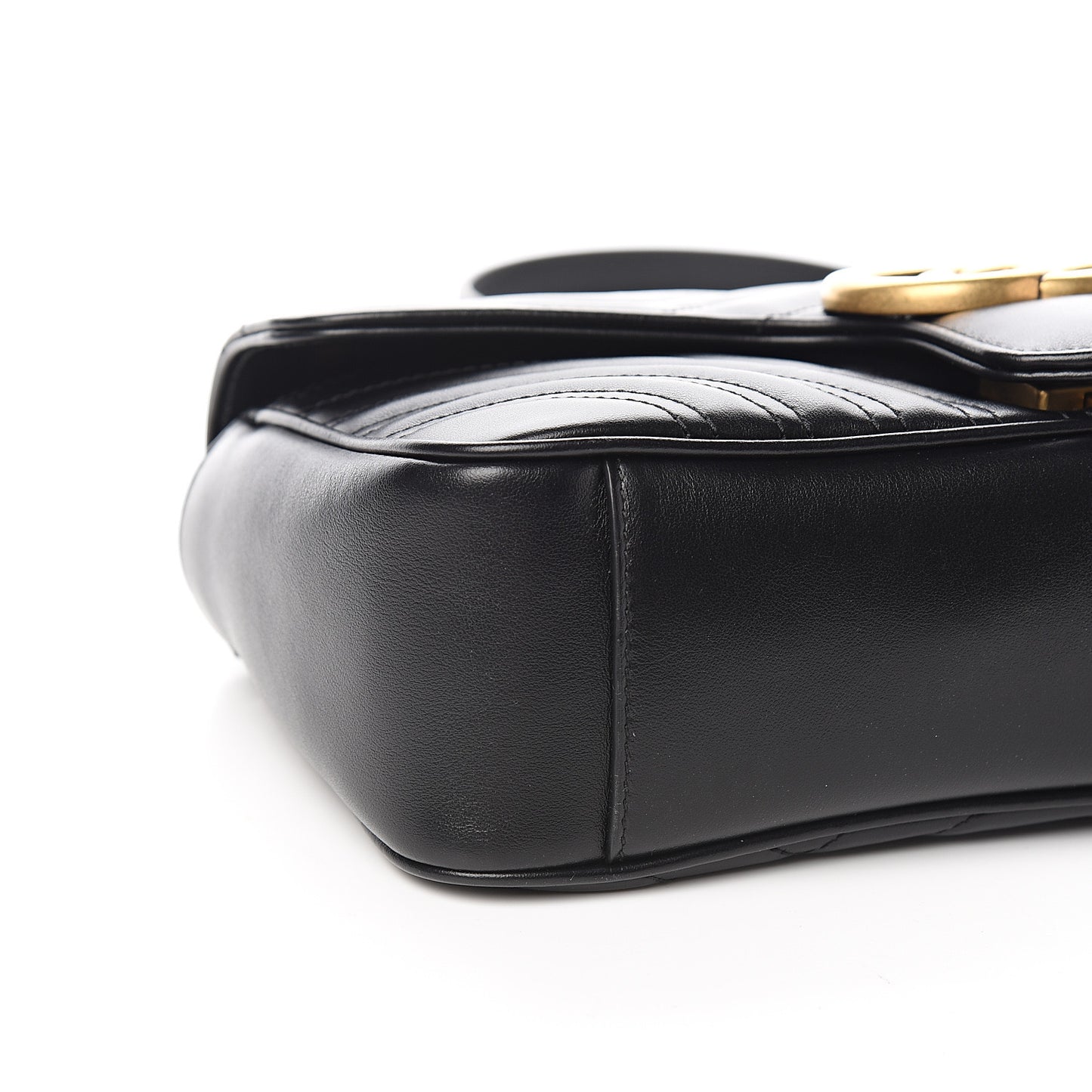 Calfskin Matelasse Small GG Marmont Shoulder Bag Black