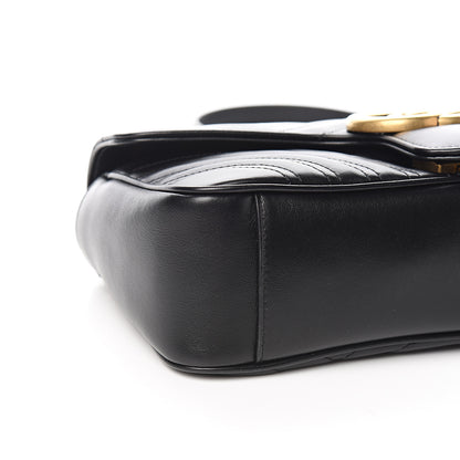 Gucci Calfskin Matelasse Small GG Marmont Shoulder Bag Black 7 of 9