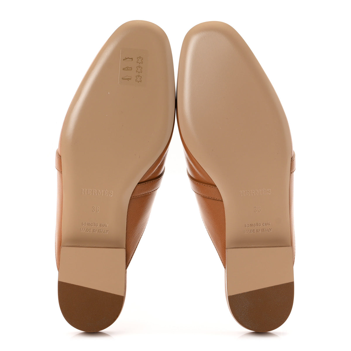 Calfskin Oz Mules 36 Naturel