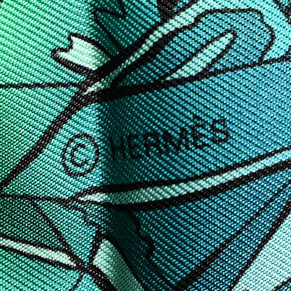 Hermes Silk Twill La Vallee De Cristal Scarf 90 Vert Vif Rose Bleu 4 of 6