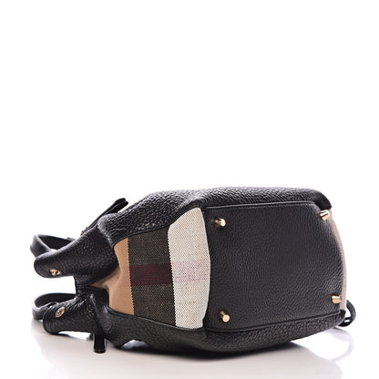 Burberry Grainy Calfskin House Check Small Maidstone Black 4 of 10