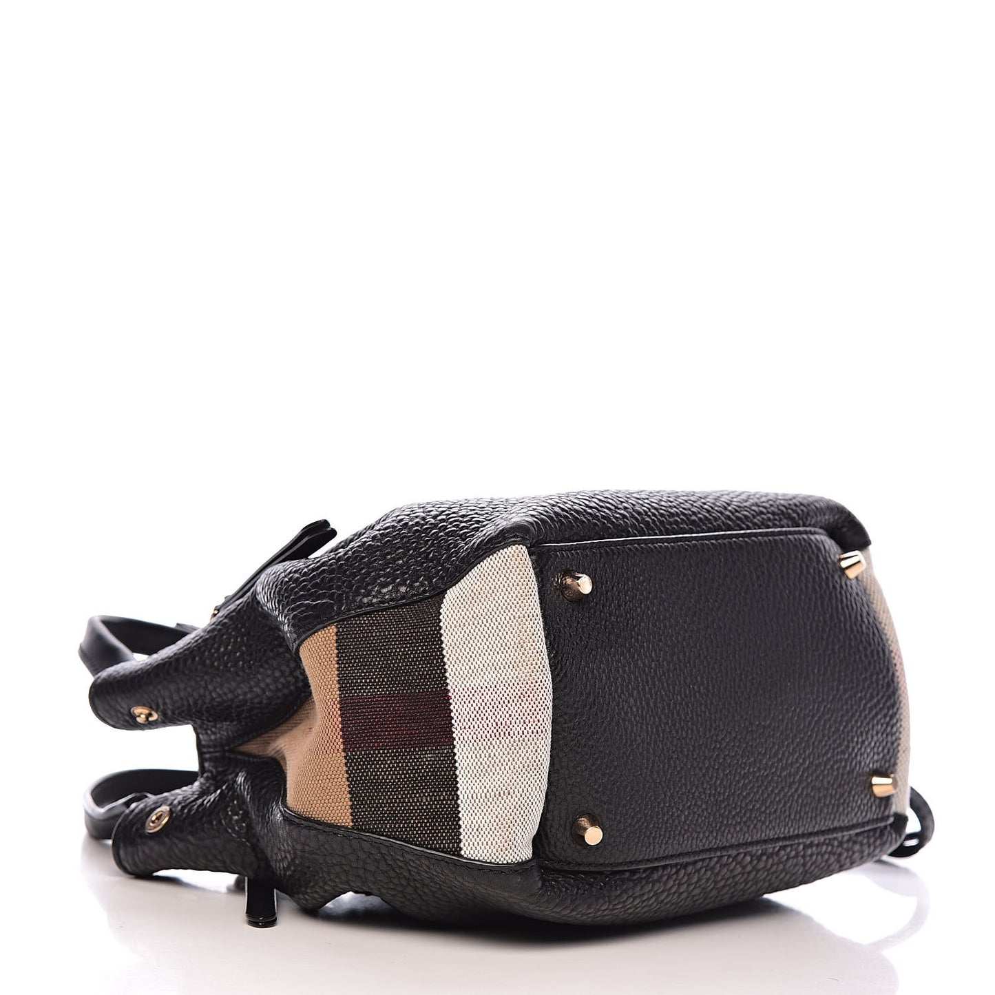 Grainy Calfskin House Check Small Maidstone Black