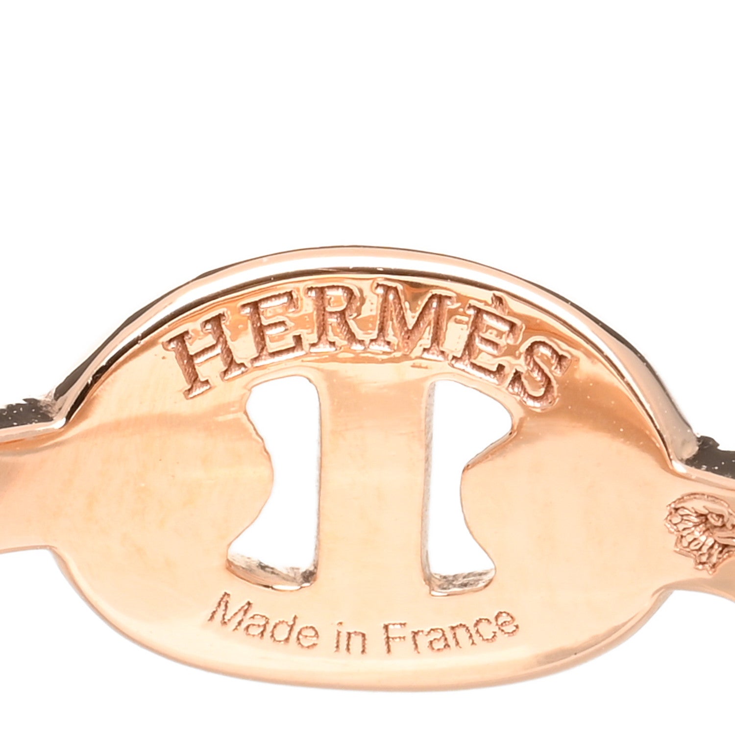 Hermes 18K Rose Gold PM Chaine D'Ancre Enchainee Ring 52 6 4 of 5