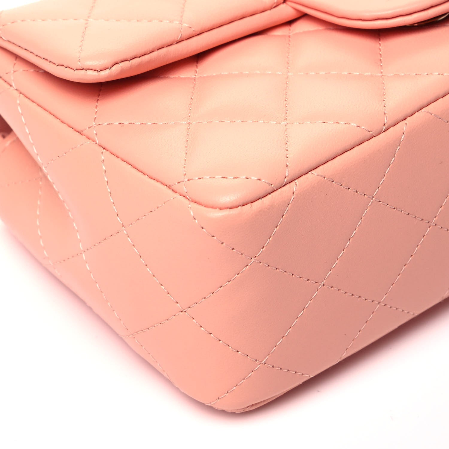 Chanel Lambskin Quilted Mini Rectangular Flap Light Orange 8 of 9