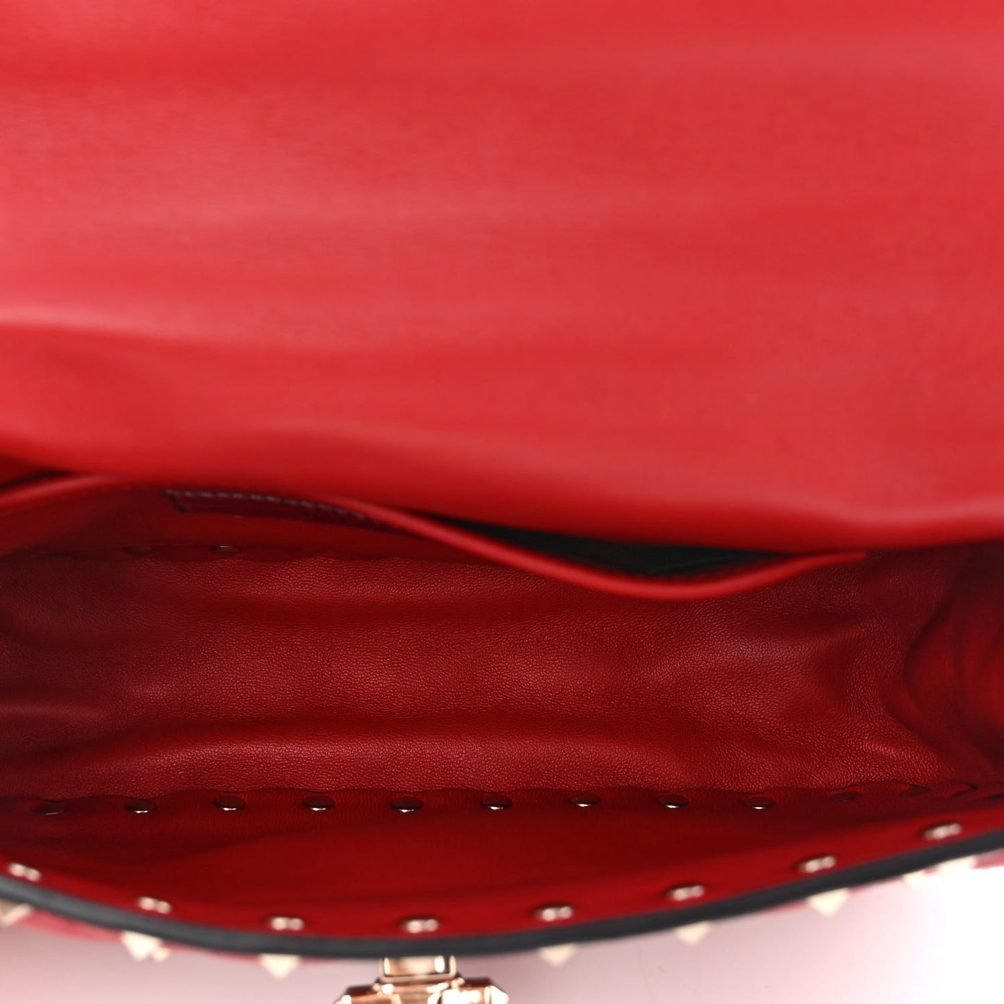 Nappa Small Rockstud Spike Shoulder Bag Rosso Valentino