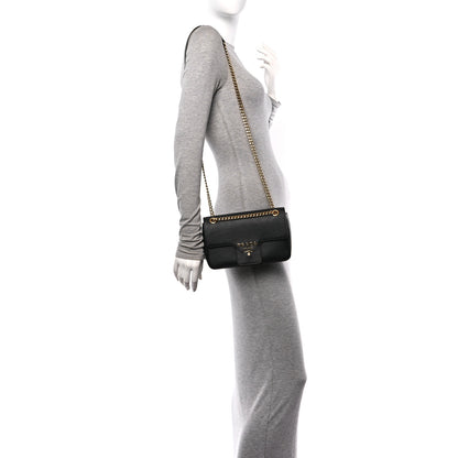 Prada Saffiano Flap Shoulder Bag Black 2 of 10