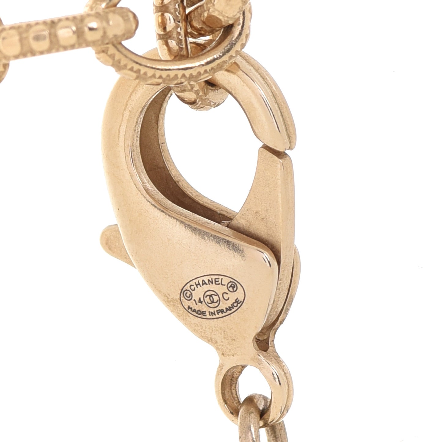 Pearl CC 100th Anniversary Necklace Light Gold