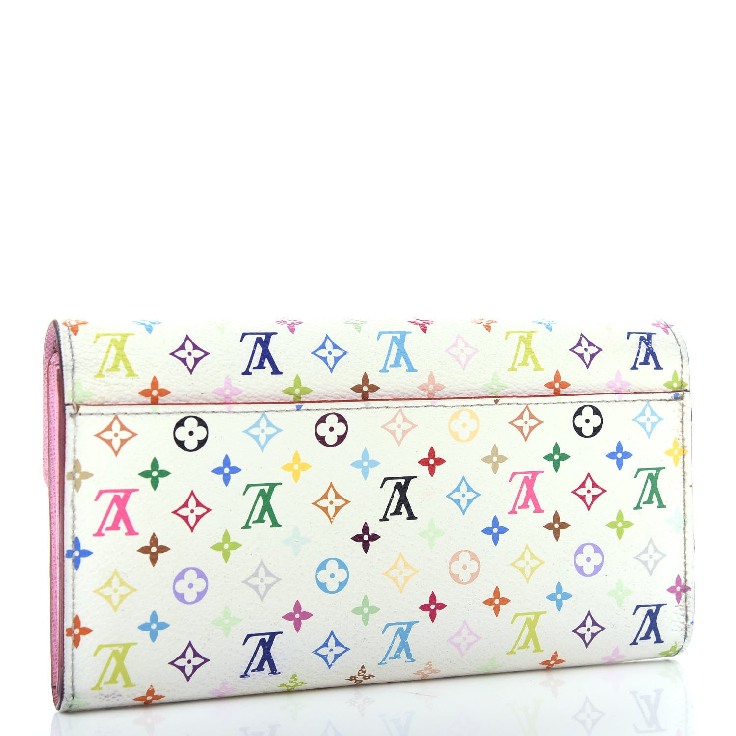 Louis Vuitton Monogram Multicolor Sarah Wallet NM White Litchi 3 of 8