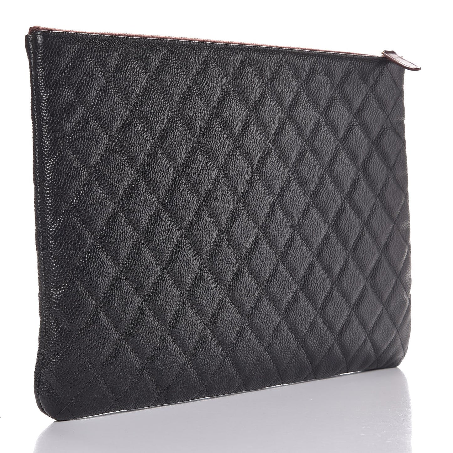 Caviar Quilted Large Cosmetic Case Black