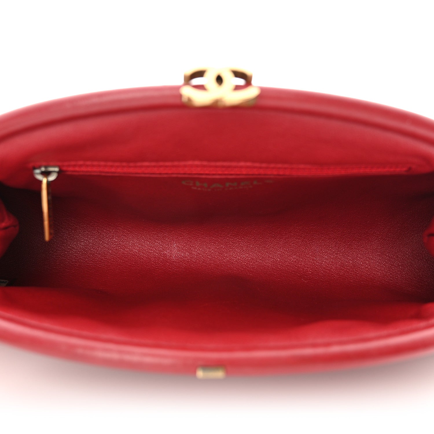 Chanel Lambskin Chevron Quilted Timeless Clutch Red 5 of 11