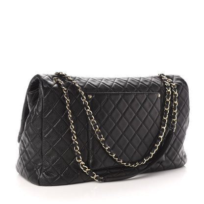Chanel Calfskin Quilted XXL Travel Flap Bag Black 3 of 10