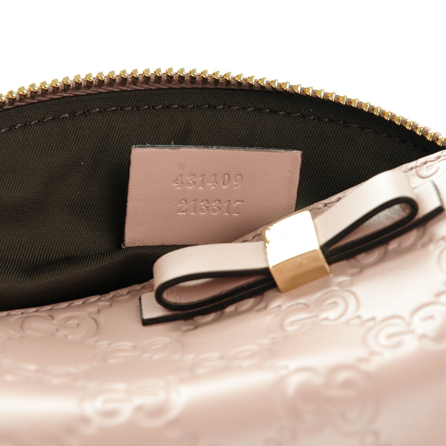 Gucci Guccissima Bow Cosmetic Case Light Pink 7 of 7