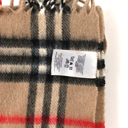 Burberry Cashmere House Check Fringe Scarf Camel 4 of 4