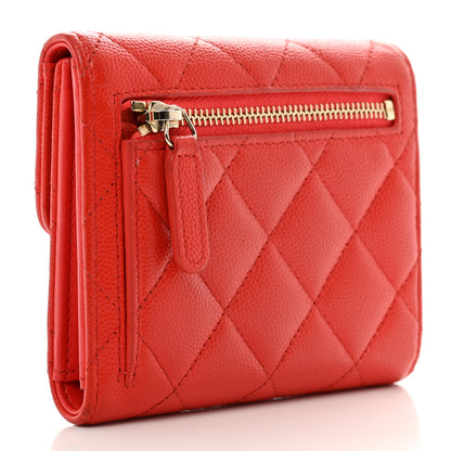 Chanel Caviar Quilted Compact Flap Wallet Red 3 of 10
