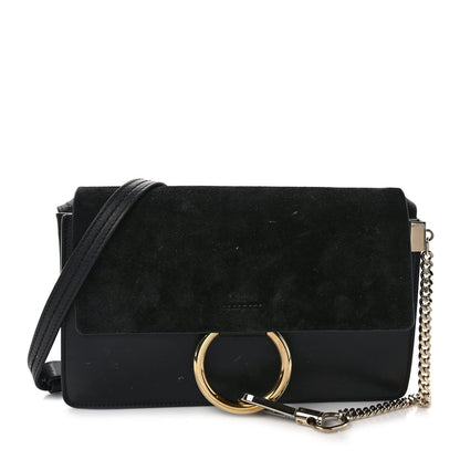 Chloe Suede Calfskin Small Faye Shoulder Bag Black 1 of 11