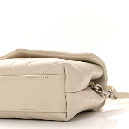Saint Laurent Calfskin Y Quilted Monogram Toy Loulou Crossbody Bag Crema Soft 8 of 10