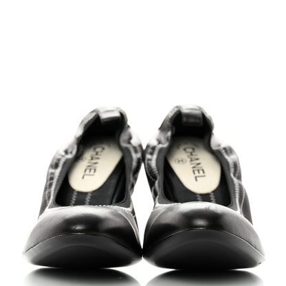 Chanel Lambskin CC Elastic Stretch Pumps 42 Black White 2 of 7