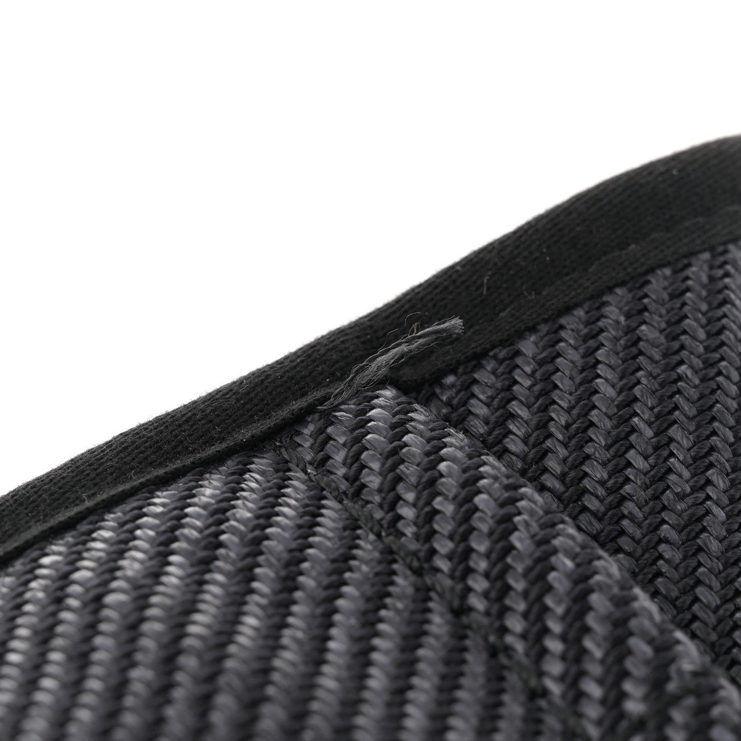 Woven Straw Raffia Medium Deauville Tote Black