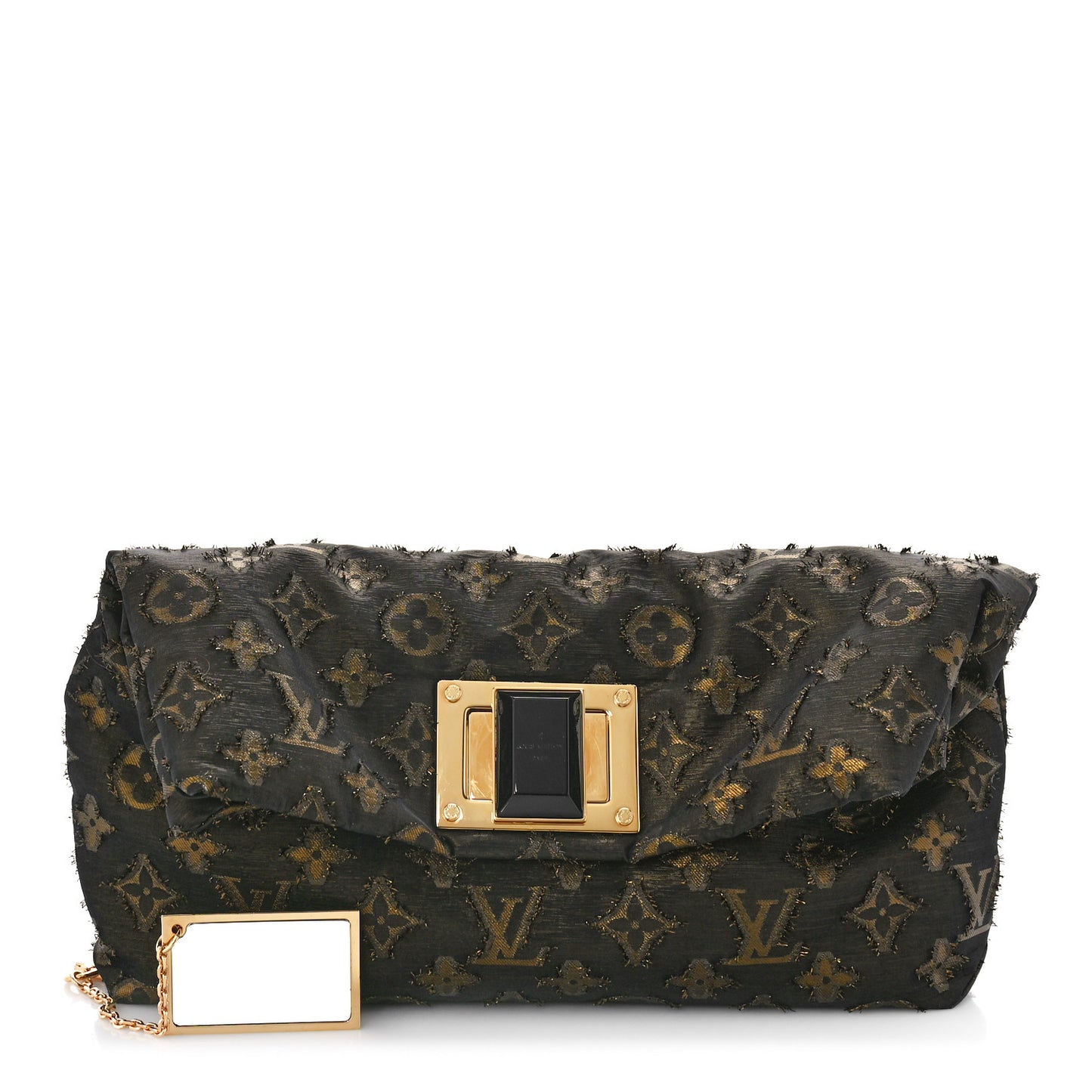 Lurex Quilted Monogram Altair Clutch Bronze