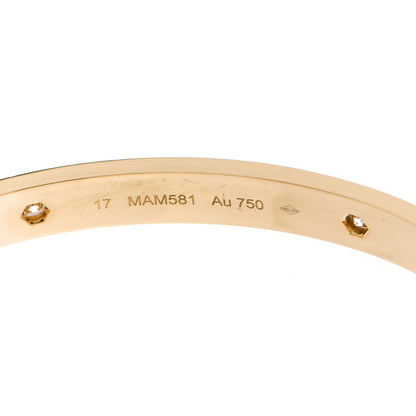 Cartier 18K Yellow Gold 4 Diamond LOVE Bracelet 17 5 of 6