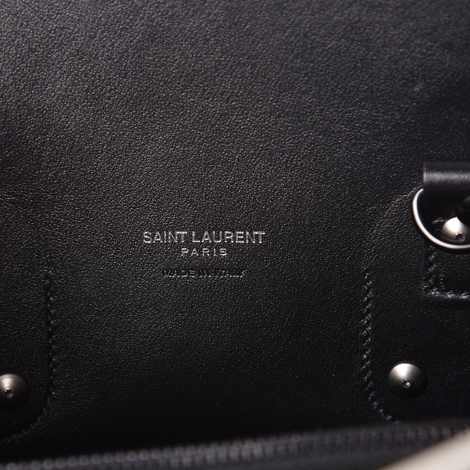 Saint Laurent Grained Calfskin Topstitch Small Sac De Jour Black Porcelain 7 of 9