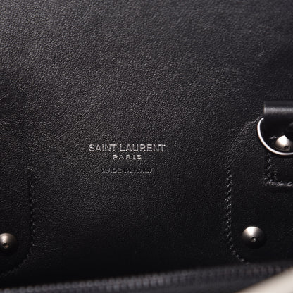 Saint Laurent Grained Calfskin Topstitch Small Sac De Jour Black Porcelain 7 of 9