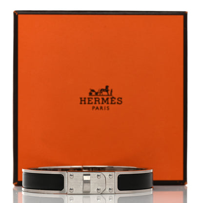 Hermes Matte Enamel Mens Kelly Bracelet T6 Black 5 of 5