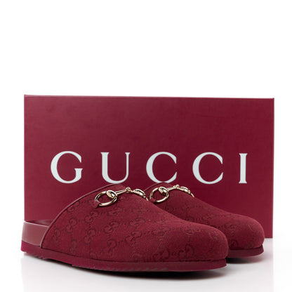 Gucci GG Supreme Monogram Womens Horsebit Slippers 39 Rosso Ancora 10 of 10