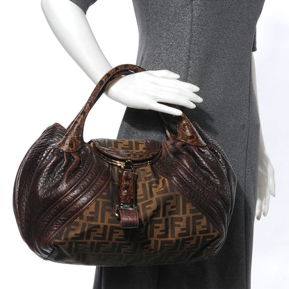 Fendi Zucca Nappa Nuvolata Vitello Tortuga Spy Tobacco Moro 2 of 9